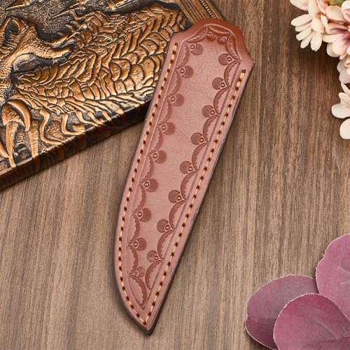 Image of GORGECRAFT Medieval Cowhide Leather Sheath Fixed Blade Straight Leather Scabbard Pouch Daggers Holder Right Hand Belt Cover Retro Horizontal Case Decor for Halloween Cosplay Outdoor Hunting Camping