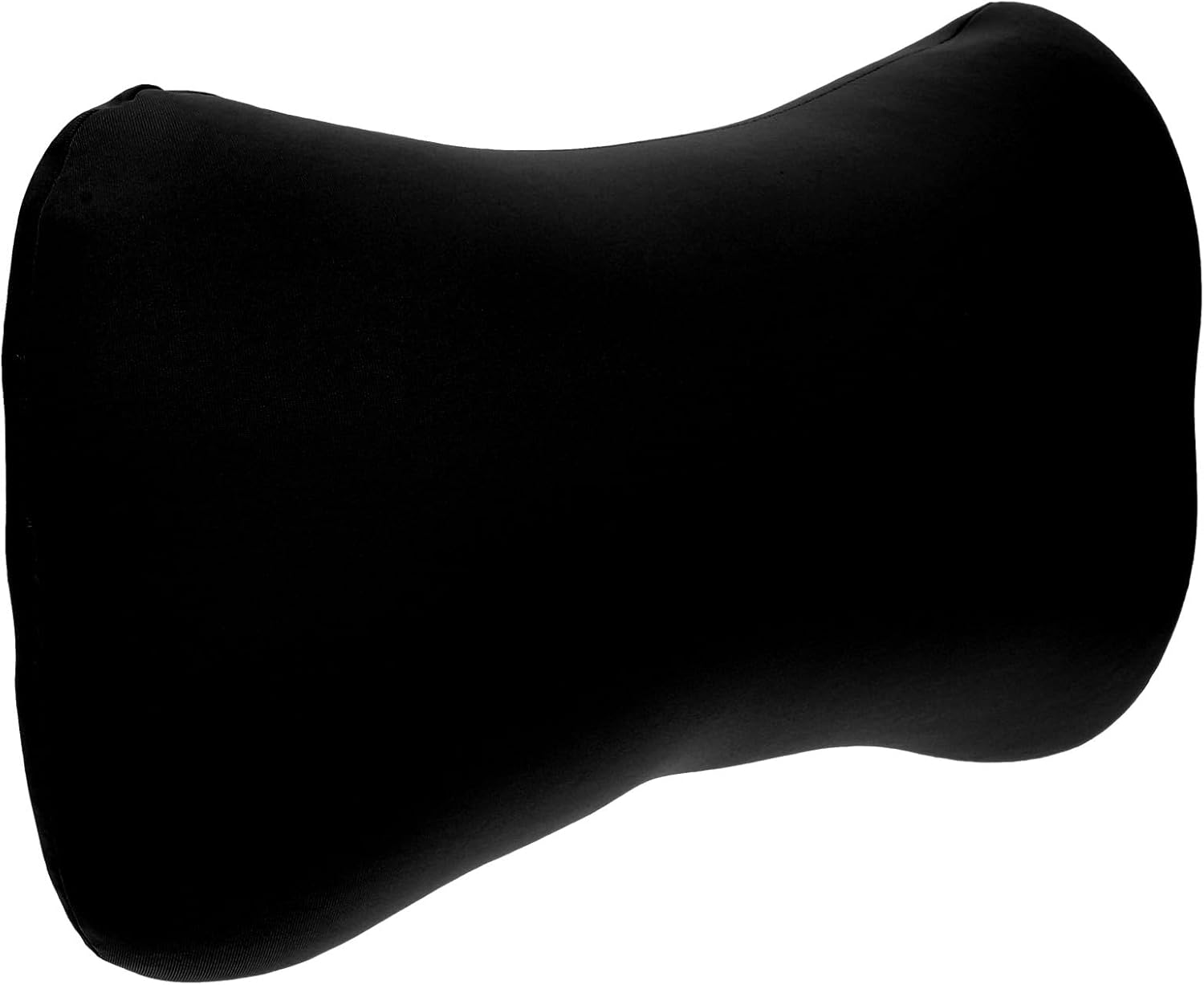 Portable Camping Pillow Bone Shape Foam Particle Mini Neck Pillow Black for Outdoor Hiking Office Nap Support