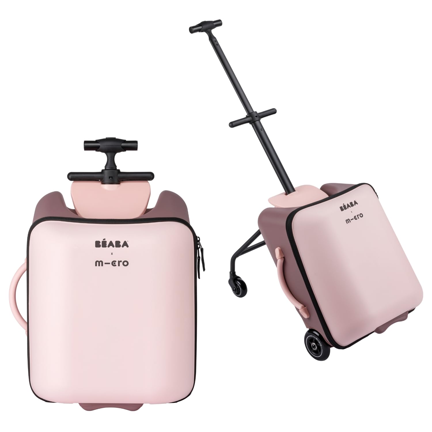 Béaba & Micro Mobility, 2 In 1 Kinder Kabinenkoffer Mit Sitz, Ab 4 Jahre, Evolutiv, Große Öffnung, 22L Kapazität, Mehrere Fächer, Praktisch, Luggage Eazy, Marshmallow