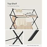 SONGMICS Foldable Clothes Drying Rack, Laundry Drying Rack, Clothes Airer, Steel Frame, 14.6 x 29.5 x 53.2 Inches, Easy Assembly, Indoor Outdoor Use, Black ULLR770B01 - Image 5