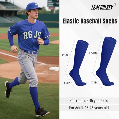 LEACOOLKEY Baseball Belt and Socks Softball Belt Socks Combo Set for Youth and Adult2