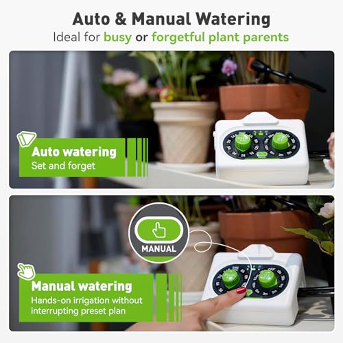 RAINPOINT Easy-Setup Automatic Plant Waterer Indoor for Pot Plant Adjustable Water Output,Battery Powered Outdoor IP54 Waterproof Drip Irrigation System Device Kit Beginner-Friendly Water 10-15 Plants by RAINPOINT - Image 3