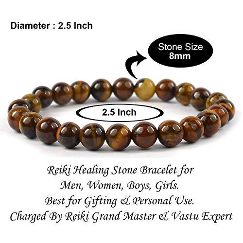 Image of Certified Natural Crystal Stone 8 mm Round Beads Bracelet for Men & Women | Reiki Charged Gemstone Bracelet | Multiple Stone Variants Available