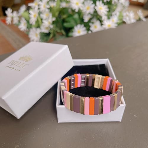 Color Women Bracelet Fashion Jewelry Femme Enamel Tile Beads Bracelets Stretch Pulseras Jewellery Handmade3