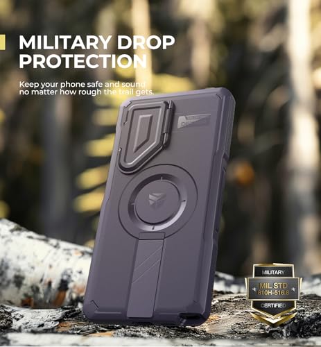 Image of Dexnor for Samsung Galaxy S25 Ultra Case with Camera Cover & Adjustable Kickstand & Built-in Screen Protector, Magnetic Rugged Shockproof Bumper Cases Heavy-duty Protective Cover (2025),Phantom Purple