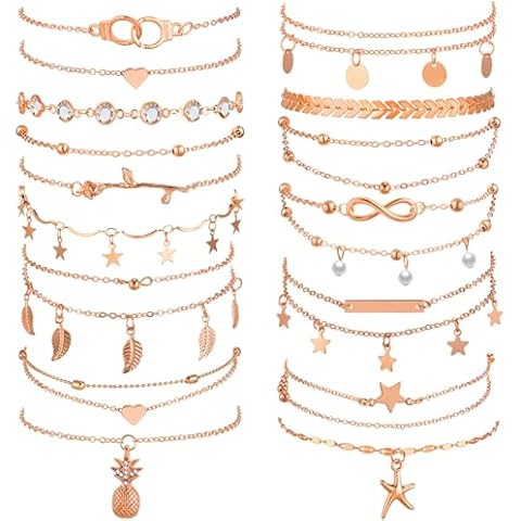 Hicarer 16-Piece Ankle Bracelet Set Cover