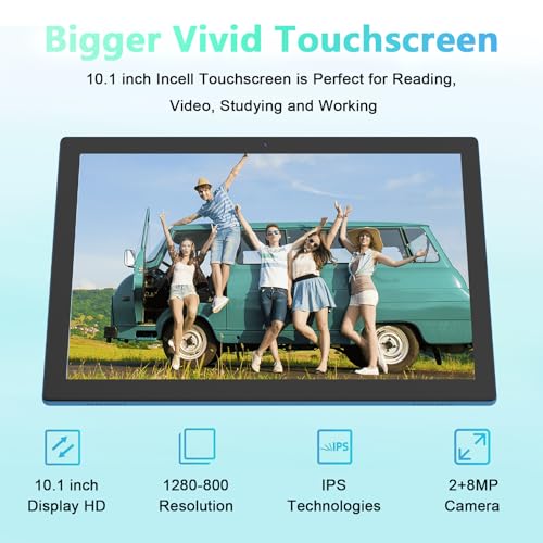 Android 15 Tablet 10 Inch, 18GB RAM+128GB ROM/2TB Expandable Tablet, 2 in 1 Tablets with Keyboard Case Mouse Stylus, 2.0GHz Quad-core CPU, 1280*800 IPS HD Screen, 5G WiFi6 BT 5.0, 8MP Camera Tablet PC - Image 7
