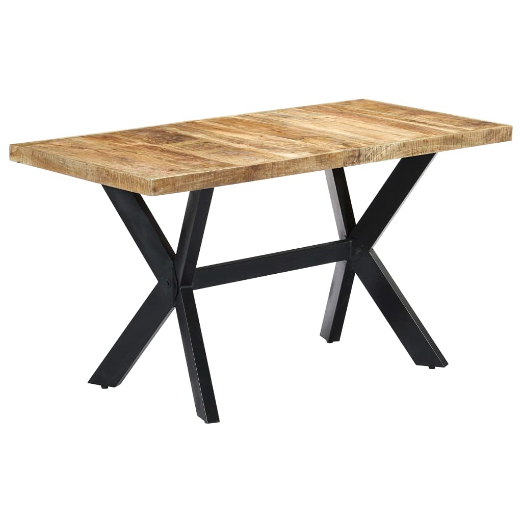 vidaXL Mesa de Comedor Madera Maciza de Mango Rugosa 140x70x75 cm