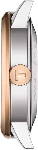 Miniatura 10 de Tissot Reloj de vestir clásico de acero inoxidable para hombre, oro rosa T1294072203100, Oro Rosa, Classic