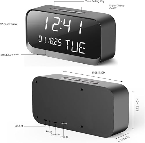 Miniatura 7 de Cámara de reloj - Cámara de niñera WiFi con video HD de 1080P, detección de movimiento AI, visión nocturna clara, WiFi de doble banda, conectividad