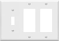 Vista 11 de ENERLITES Combinación de Interruptor de Luz de Palanca/Placa de Interruptor de Luz Decorativo, Placa de Pared de Tres Posiciones, Tamaño Estándar