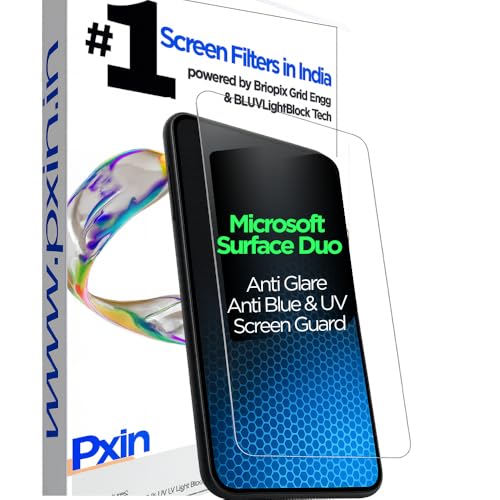 Image of Pxin Mobile Anti Bluelight and Anti Glare Screen Guard compatible with Microsoft Surface Duo | BLUV Lightblock Tech | Scratch Proof | Prevents bluelight | Eye Protection | No Dry Eyes