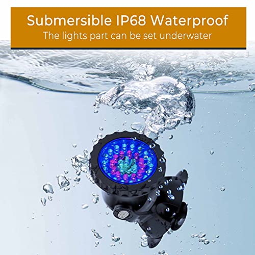 Shoyo 43397-42395 Color Changing Spotlights Pond Lights Underwater Led Fountain Lights Ip68 Waterproof Rgb Colored Memory Dim Adjustable Submersible Lights thumb #2