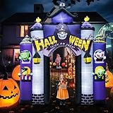 Halloween Inflatables 2023 Castle 11.5FT with Door LED Lights Haunted House Archway for Halloween Decorations Outdoor Blow up Yard Outside Halloween Decorations Garden Party Decor