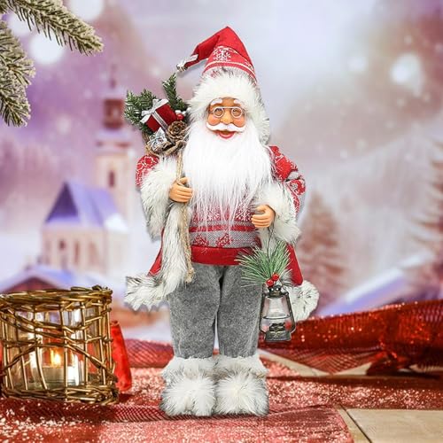Décoration d'intérieur avec statue de Père Noël aux finitions soignées