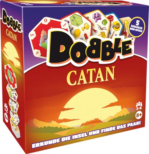 Asmodee, Dobble Catan, Zygomatic, Familienspiel, 2-6 Spieler, 8+ Jahre, 15 Minuten, Deutsch