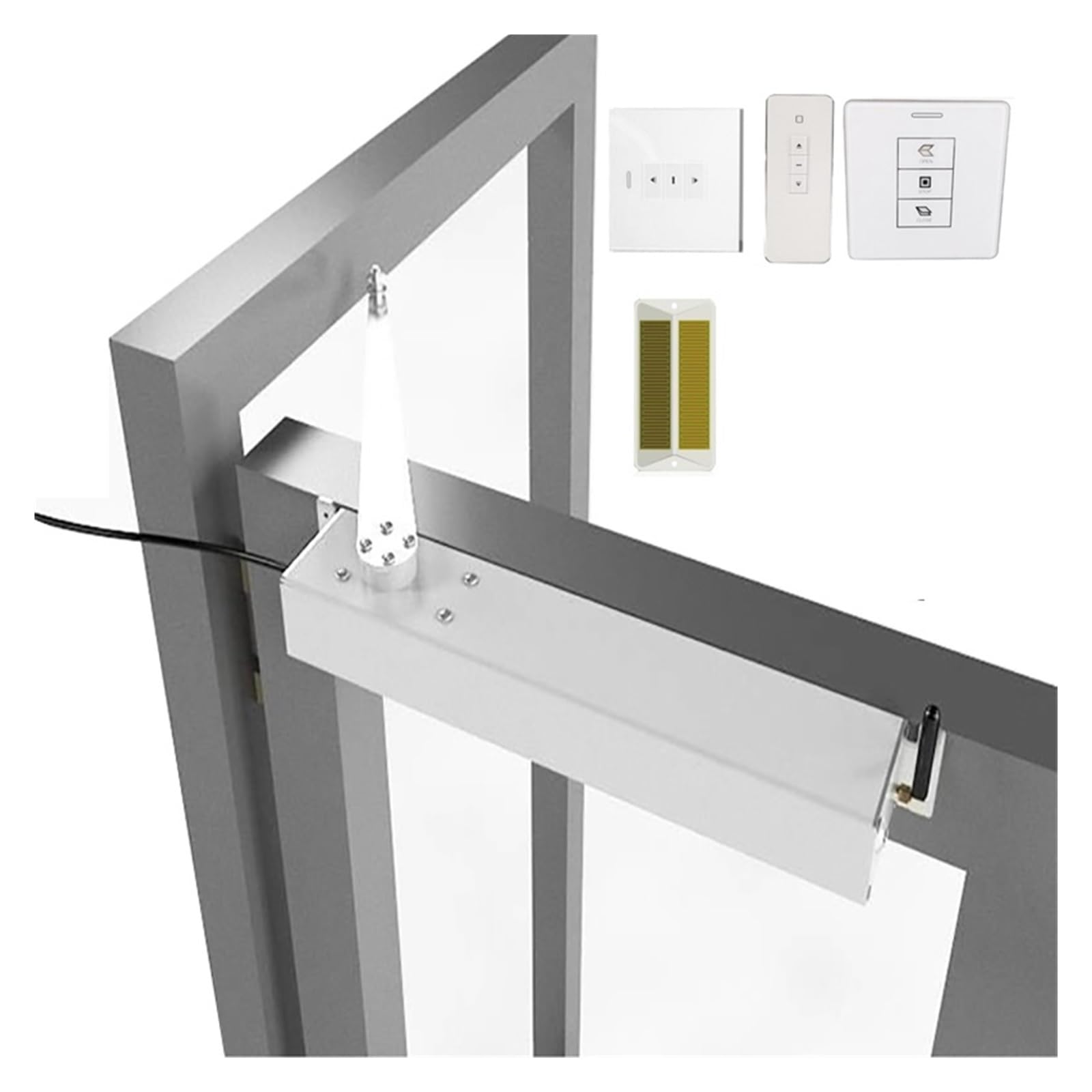 Elektrischer Toröffner-Bausatz, Smart Electric Window Opener DC24V AC220V For Casement Close/Open Home RF Remote Control Y Rain Sensor Optional(Kit9)