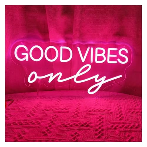 Néon Good Vibes Only à intensité réglable pour déco murale rose
