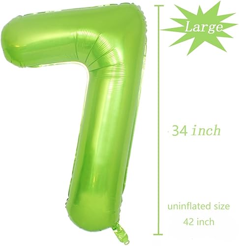Miniatura 2 de Globos de papel aluminio verde número 7, 42 pulgadas