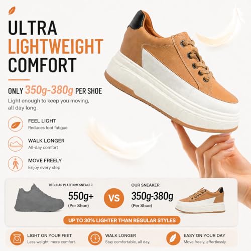 Image of Platform Sneakers for Women Chunky Casual Lace Up Comfort Shoes