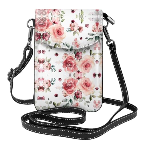 Sac à bandoulière en cuir végétalien de haute qualité orné de roses