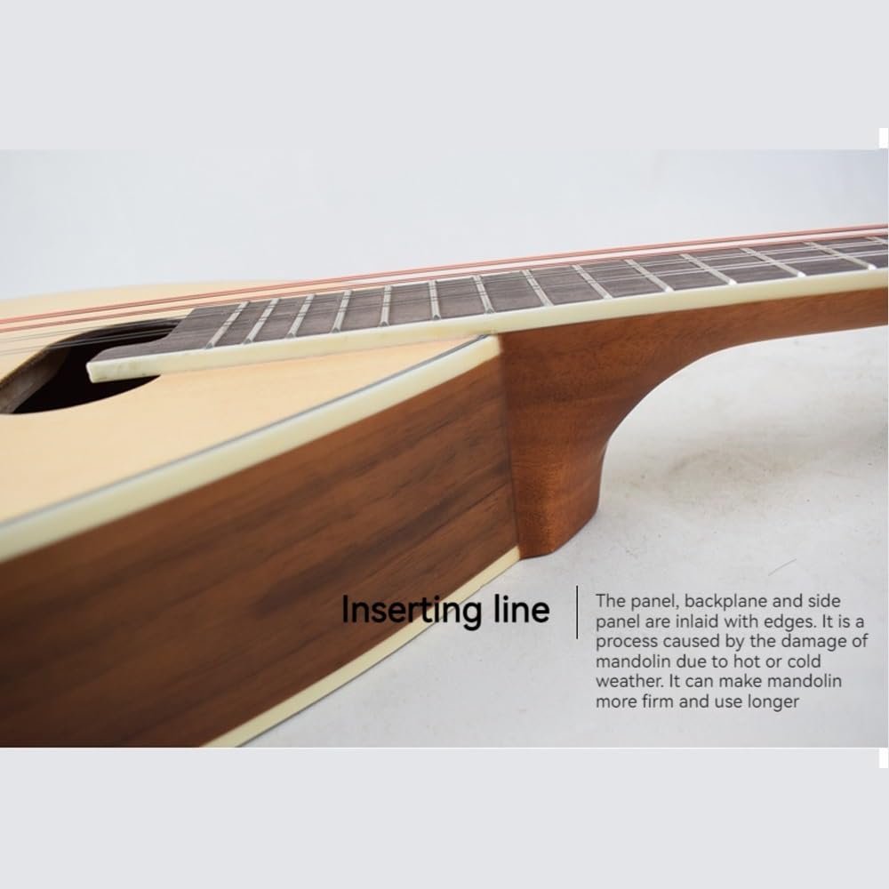 Mandolino tenore a goccia d'acqua, Octave, corpo in legno originale, 8 fili, pannello in abete, adatto per principianti e professionisti