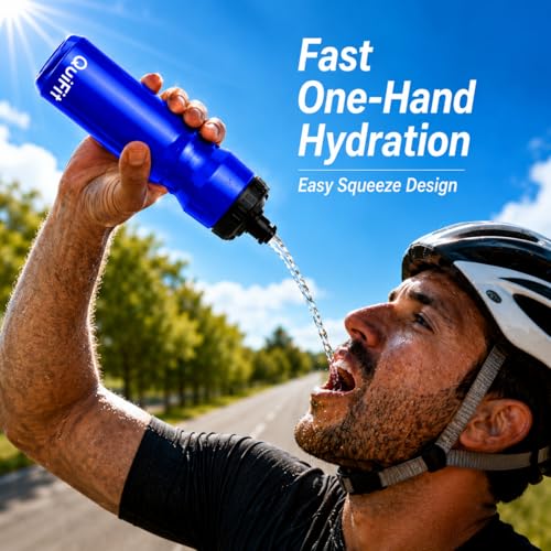 QuiFit Lacrosse Water Bottle with Long Straw