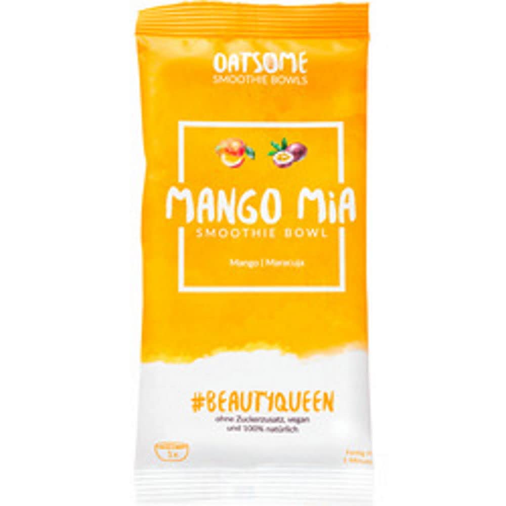 Oatsome Smoothie Bowl Mango & Maracuja - Smoothie zum löffeln - Frühstückersatz, 100% natürlich (Mango Mia, 50g), Menge:15 Stück