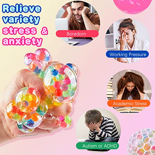 6 Pack Squishy Balls For Kids And Adults - Sensory Stress Ball Set, Stress And Anxiety Relief Toys Sticky Squeeze Balls For Autism Adhd #TOP6