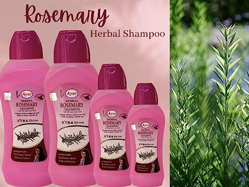 Image of Ayur Herbal Shampoo for Hair Fall Control, Dandruff Removal & Strong, Shiny Hair - Natural & Gentle Cleanser for All Hair Types (500ml, Rosemary)