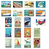 TRAVEL POSTERS postcard set of 20. Post card variety pack of retro style poster postcards. Made in...