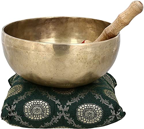 Bol chantant tibétain fait main de 22,9 cm, instrument traditionnel de méditation
