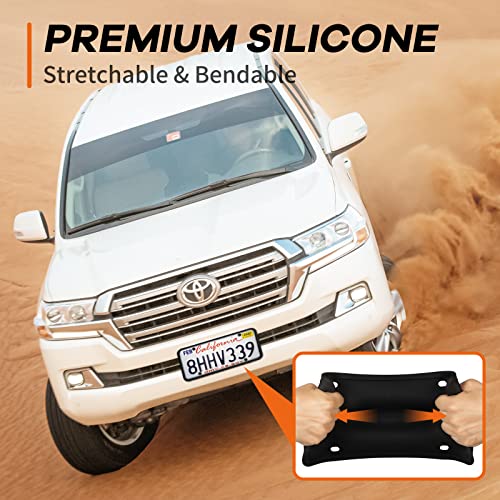 image for HOTOR Silicone License Plate Frames - 2 Pack Car License Plate Holders