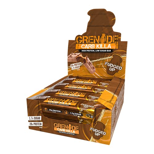Grenade Carb Killa High Protein and Low Sugar Candy Bar Fudged Up 60 g 12 Count(Pack of 1)