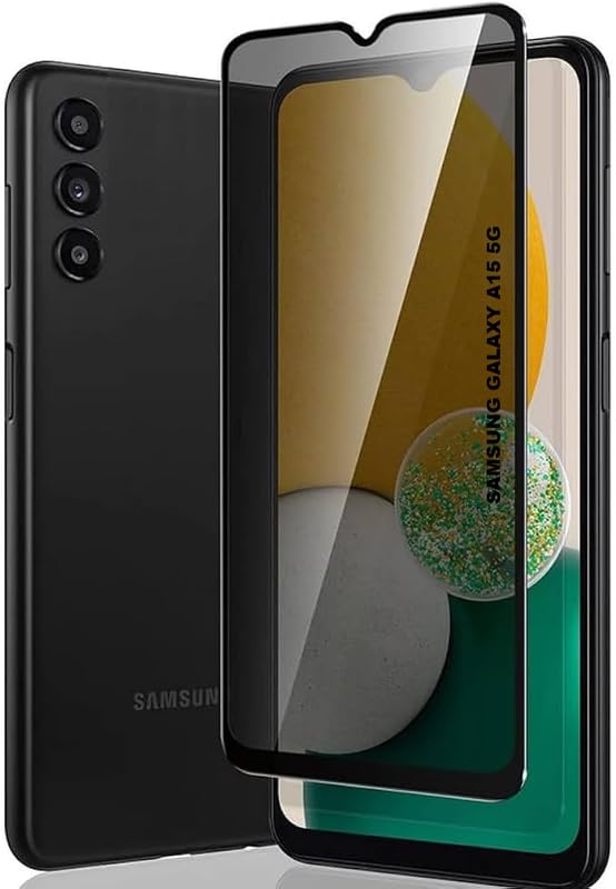 MOBIKTC Upgraded HQ+ Privacy Screen Protector For Samsung Galaxy A15 5G 9H Tempered Glass Anti Spy Tempered Glass Film, 9H Hardness, Bubble Free- Black