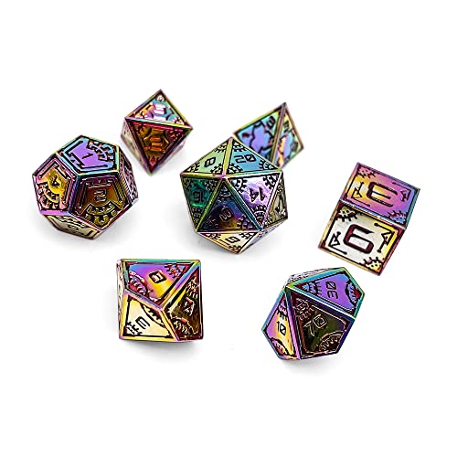 Dados espaciales metálicos de lujo con diseño de constelación para juegos de rol