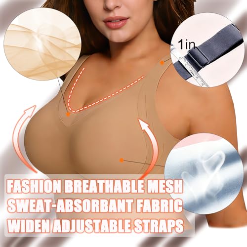 Image of Smoothing Bra Anti Sagging Wireless Push Up Bras for Women No Underwire Full Coverage Bra Comfy Bras for Women