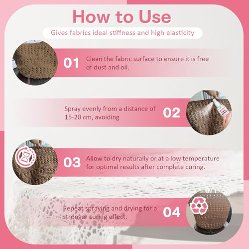 100ml Textilversteifer Transparent, Fabric Stiffener für Baumwolle, Stoff Steif Textilhärter, Textilhärter -Spray, Fabric Stiffener für Baumwolle, Denim, Leinen