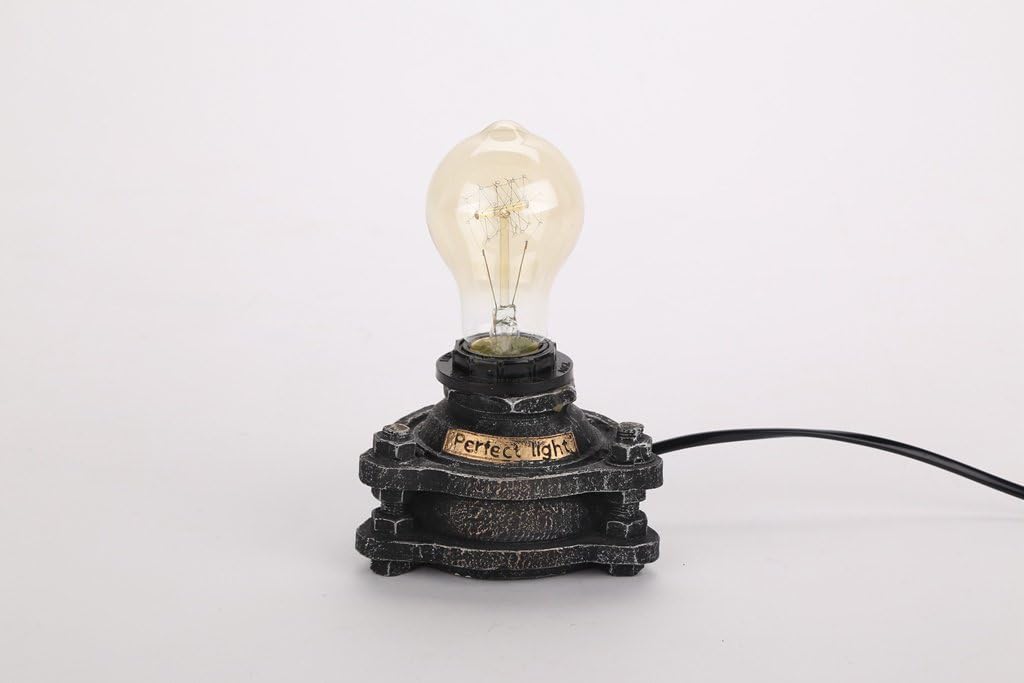 Kiven Industry Table Light E26 Poly Base UL Certification Button Switch Cord Steampunk Style Art Light Bulbs Not Included