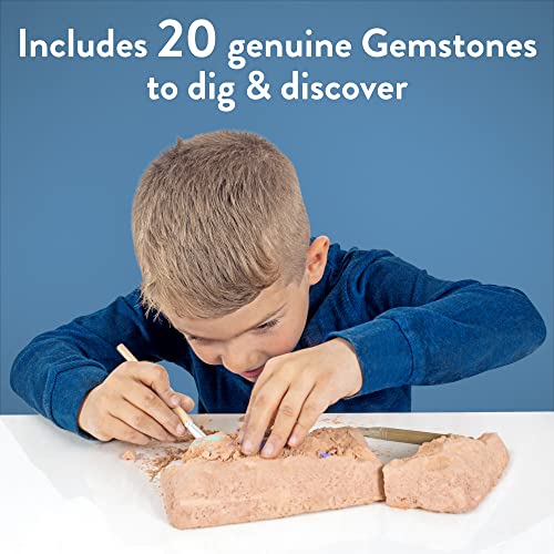 Science Kidz Mega Gemstone Dig Kit - 20 Real Life Gems & Crystals - Gemstones Excavation Kits For Kids - Gem Stones Digging Kit Set - Dig For Gems, Stones, Crystals & Rocks - Image 7