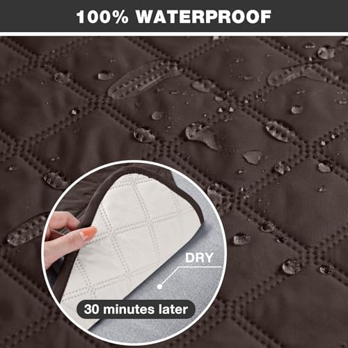 Image of TAOCOCO Non-Slip Recliner Chair Cover, Sofa Slipcover, Pet Cover for Small Chair With Elastic Straps, Washable Furniture Protector (23'' Small, Chocolate)