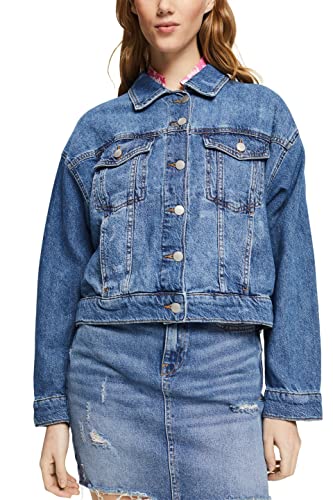 edc by Esprit Women's 022CC1G309 Jacket, 902/BLUE Medium WASH, M