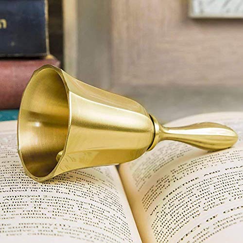 Domestar Hand Bell, 2Pcs Call Bell Wedding Bell Dinner Bell Golden And Pewter Classroom Bell For Kids #TOP5