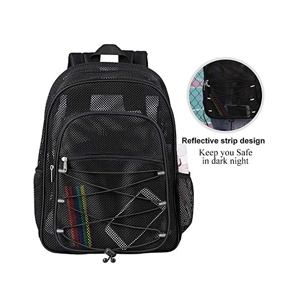 COVAX Heavy Duty Mesh Backpack, See Through College Mesh Backpack, Semi