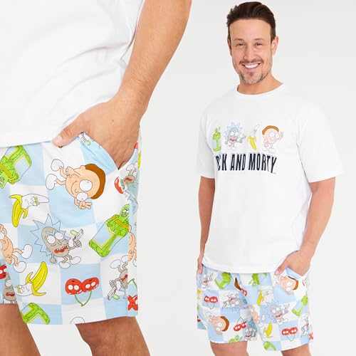 Image of Get Trend Rick and Morty Mens Pajamas Set 100% Cotton Summer PJs Comfy 2 Piece Lounge Set Summer Pajama Set Gifts for Men