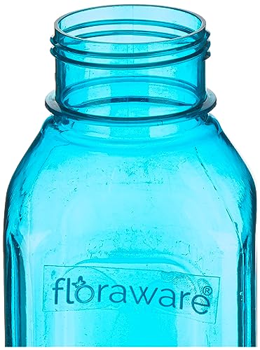 Image of Floraware Food Grade Premium Plastic Fridge Square Water Bottle, Drinking Bottle, 1000ml Pack of 6, Multicolour