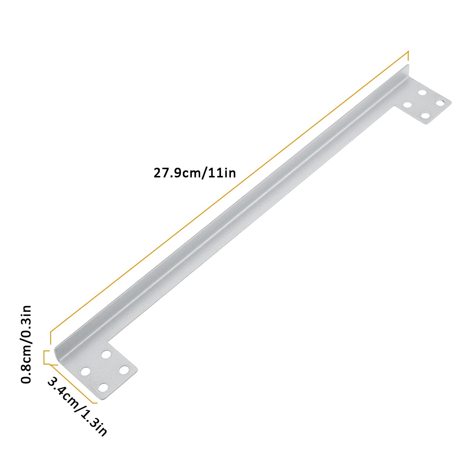 Briny River 2Pcs 11 Inch L-Shaped Security Reinforcement Striker Stainless Steel Door Latch Guard Plate with Srews for Hotel Toilet Bathroom 27.9x3.4x0.8cm - Image 4
