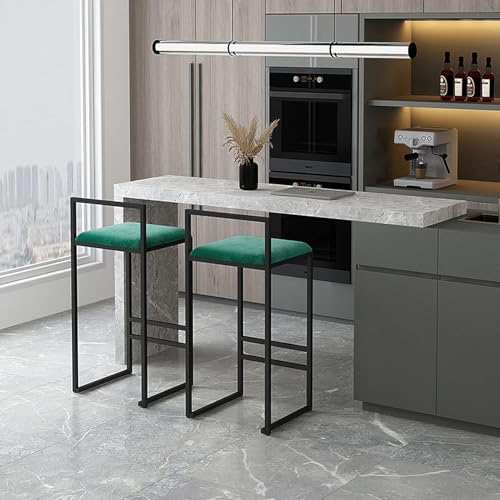 Tabourets de bar en velours 65cm confortables contre le mal de dos - 3