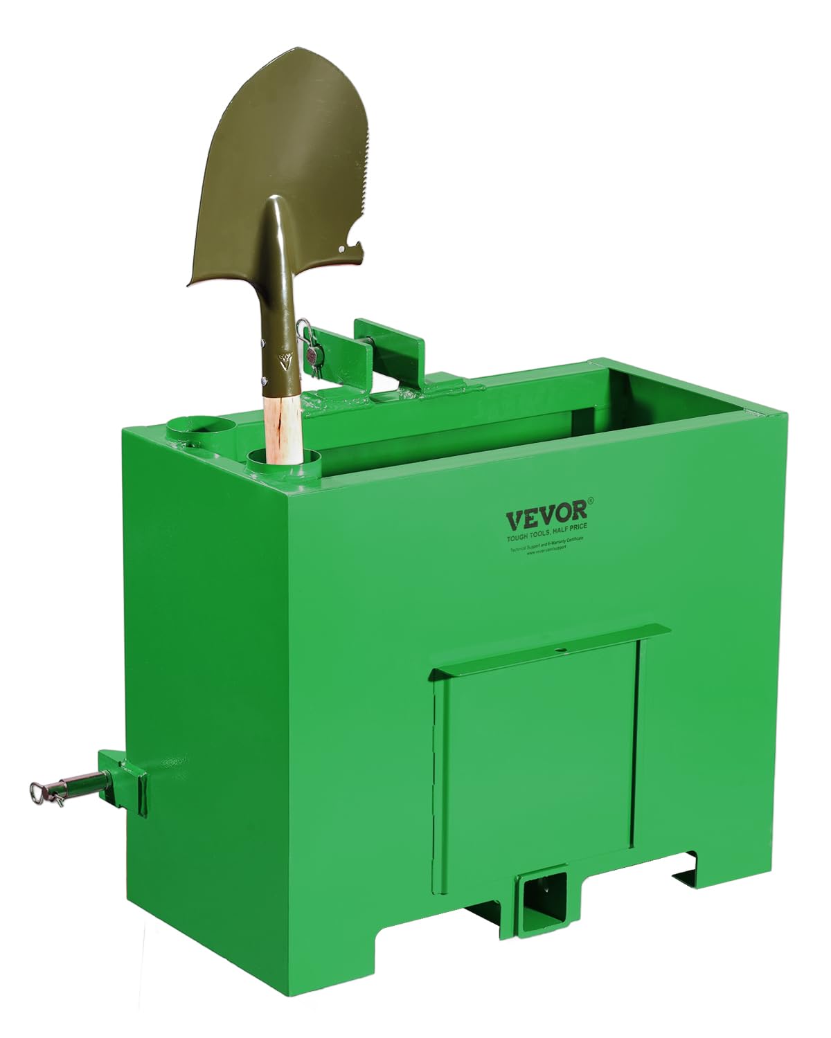 VEVOR Zavorra per Trattore, 3 Punti, categoria 1, capacità di 800 kg, per Ricevitore con Attacco da 5,1 cm, in Acciaio Resistente, con Porta Scorrevole, Colore: Verde