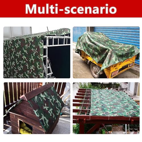 Lona impermeable de alta resistencia verde con ojales de metal para exterior 8